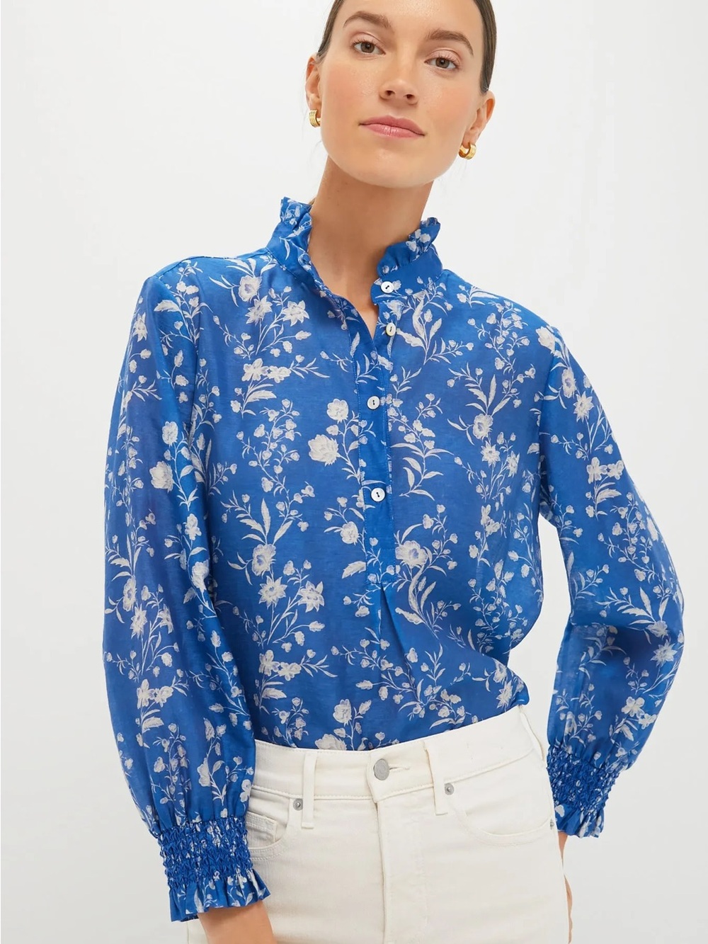 Tuckernuck Limoges Floral Teagan Popover Top Size XXL